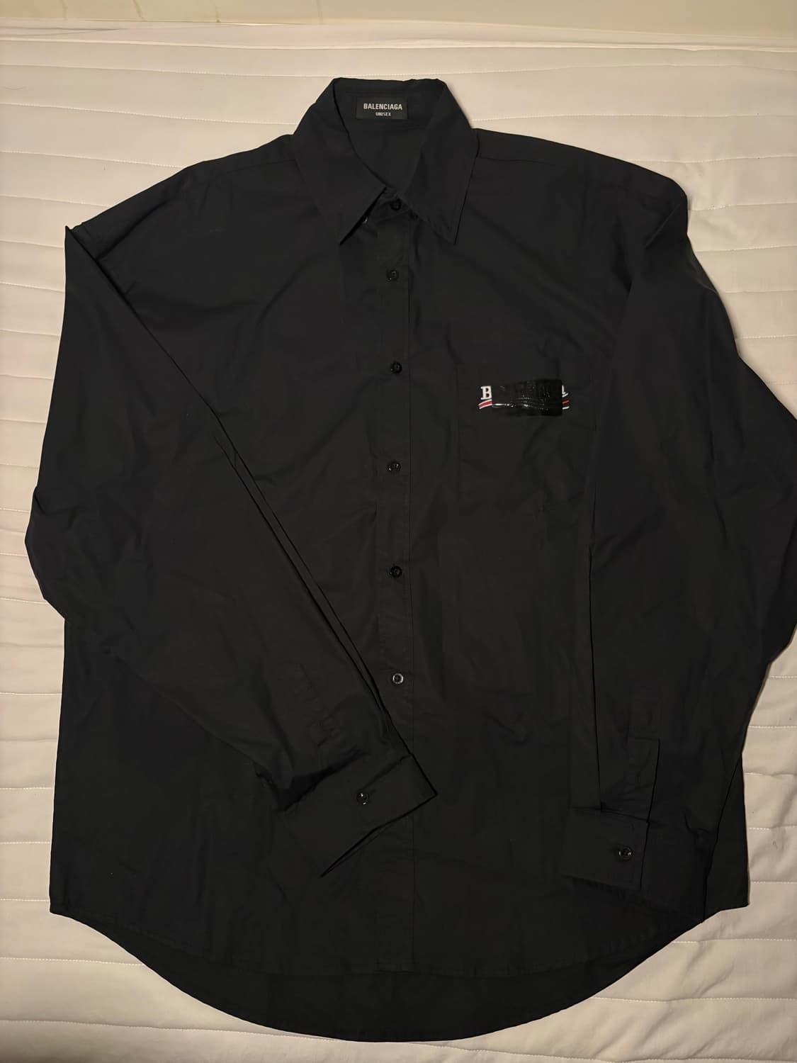 발렌시아가 개퍼 웨이브 로고 셔츠 M 상품이미지3