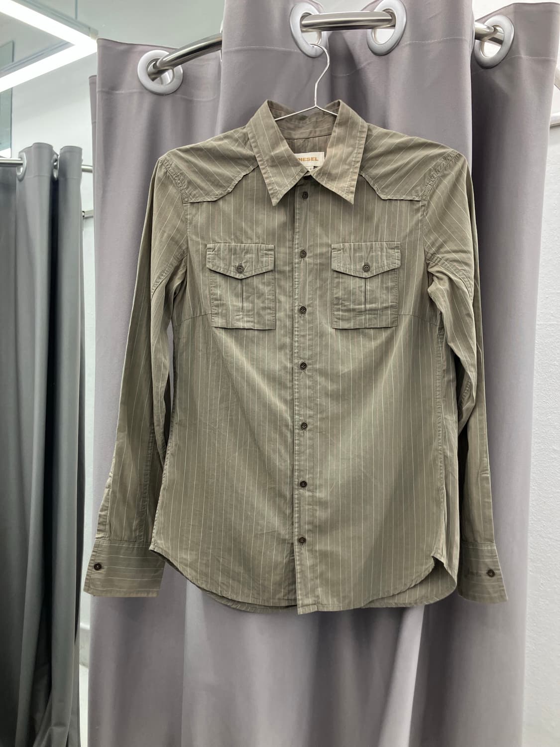 디젤 카키브라운 웨스턴 포켓 셔츠 상품이미지1