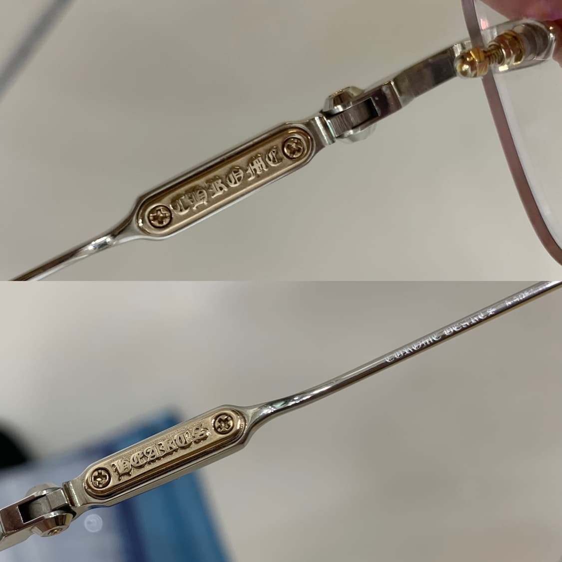 크롬하츠 소퍼스2 [SS/GP] 샤이니 실버&골드 플레이트 무테 안경 상품이미지7