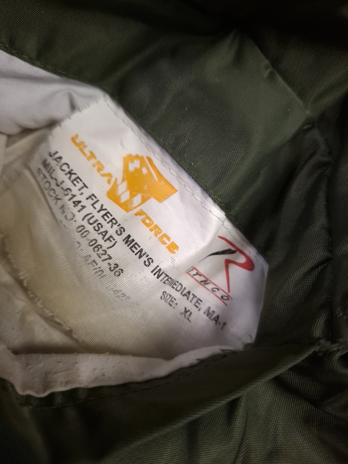 오리지날 로스코 베트남전 미공군 민수용 MA-1 봄버 자켓 상품이미지5