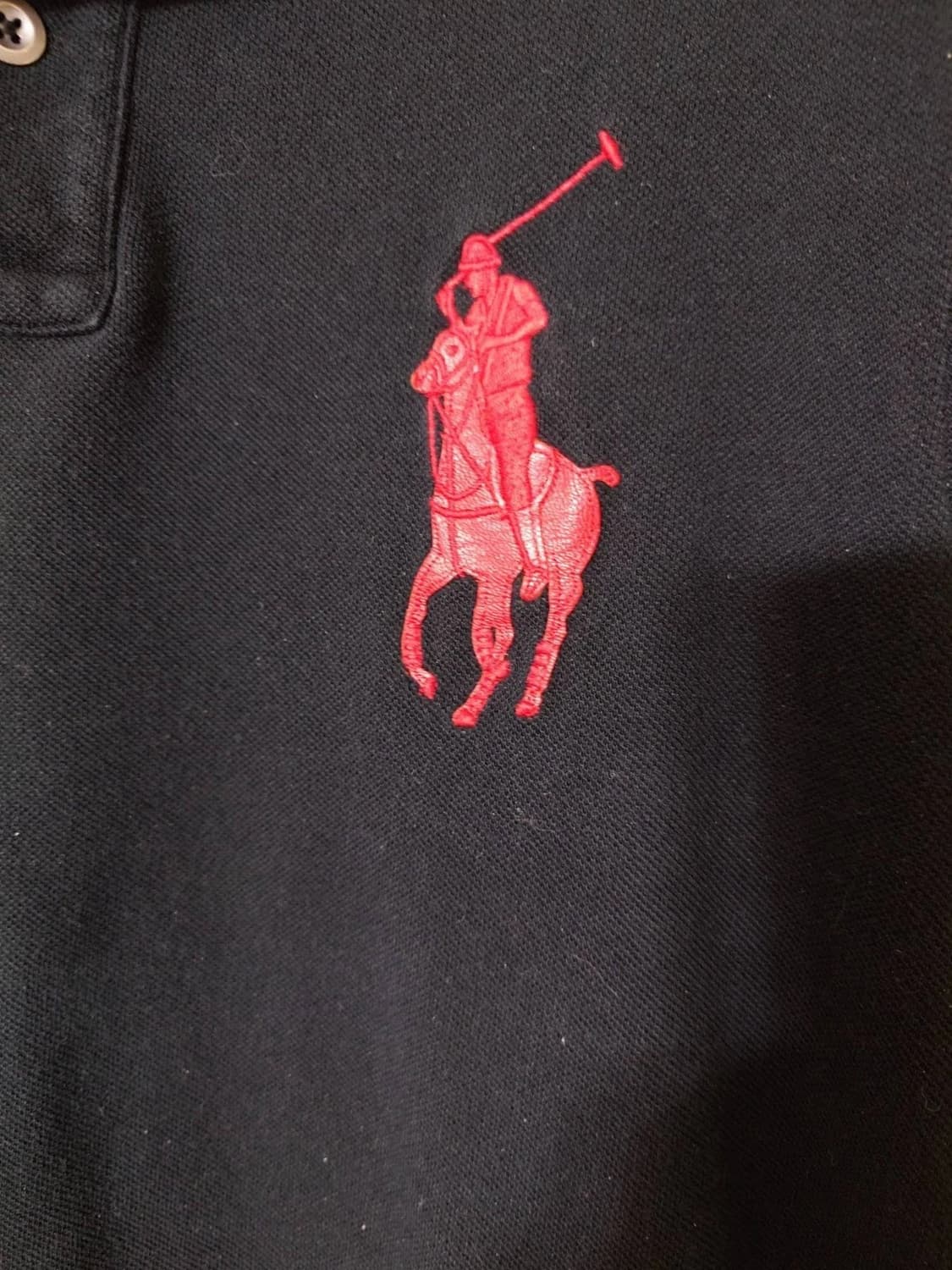 폴로 랄프 로렌 클래식 빅포니 넘버 3 카라티 블랙 레드 상품이미지4