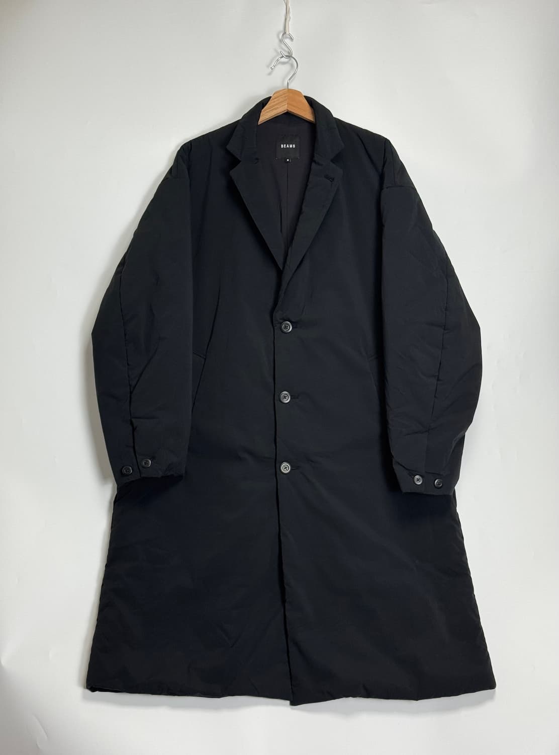 빔즈 안솜 패딩 오버 코트 블랙 M 상품이미지1