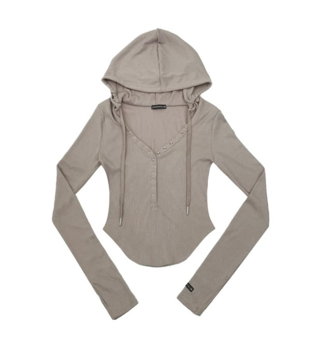 (새상품) 플노팔 조이 리브드 스냅 후디탑 샌드 플리즈노팔로우 상품이미지1