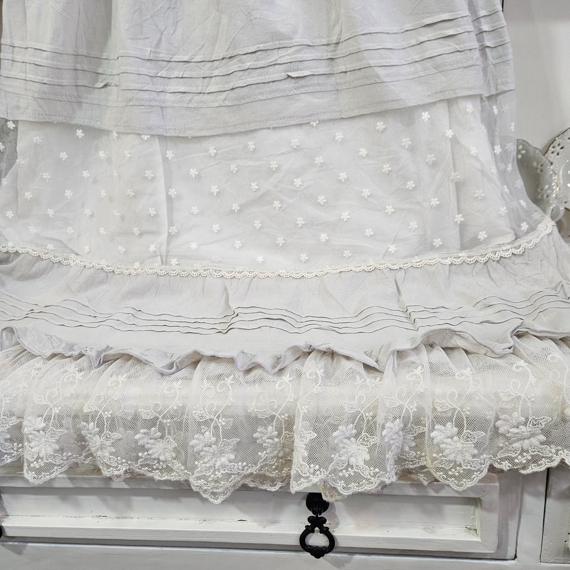 리즈리사(LIZ LISA) 밀크그레이 레이스 롱 원피스 상품이미지5