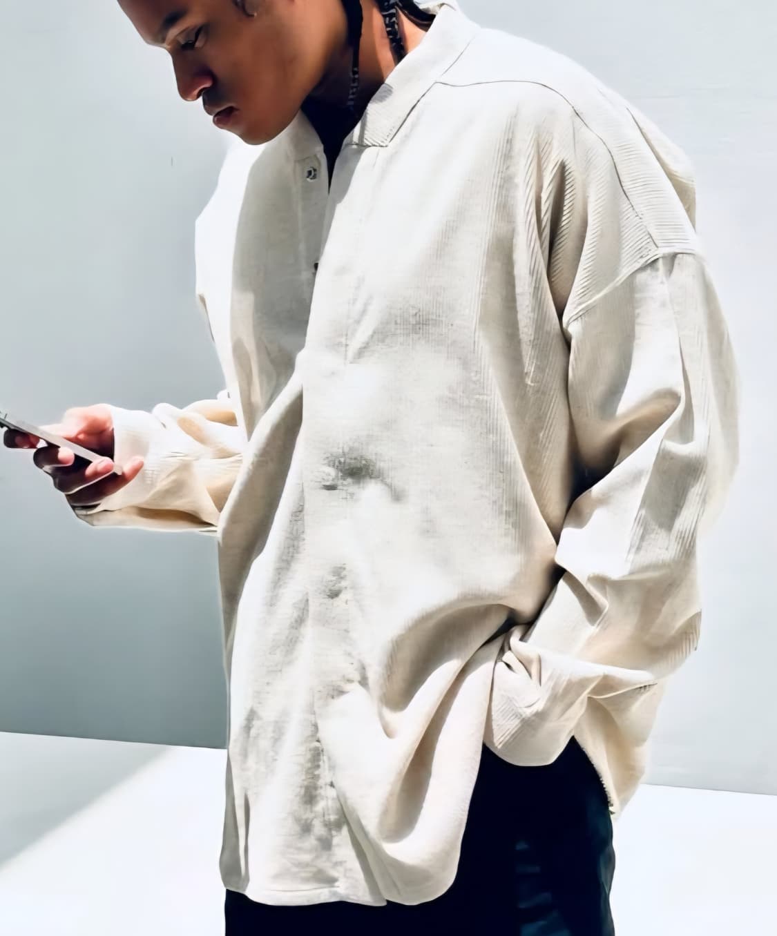 릭오웬스 FW25 코듀로이 점보 파운 셔츠 내츄럴 48사이즈 상품이미지1