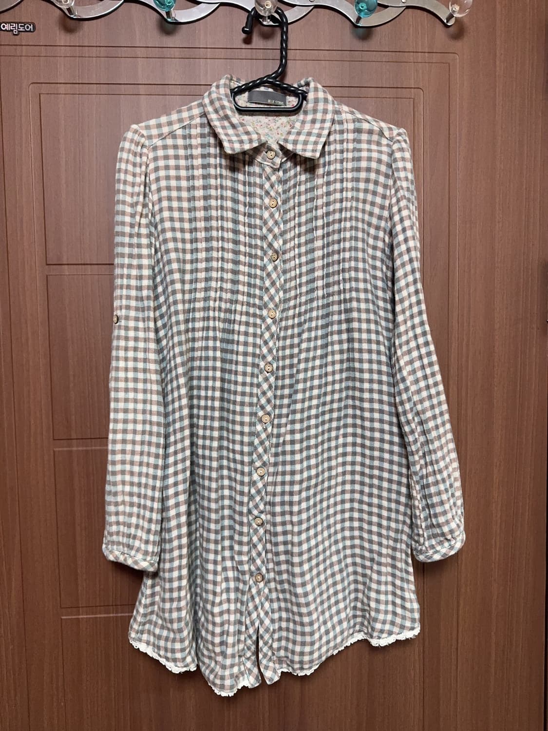 모리걸 도트 체크 레이스 상의 모음 상품이미지1