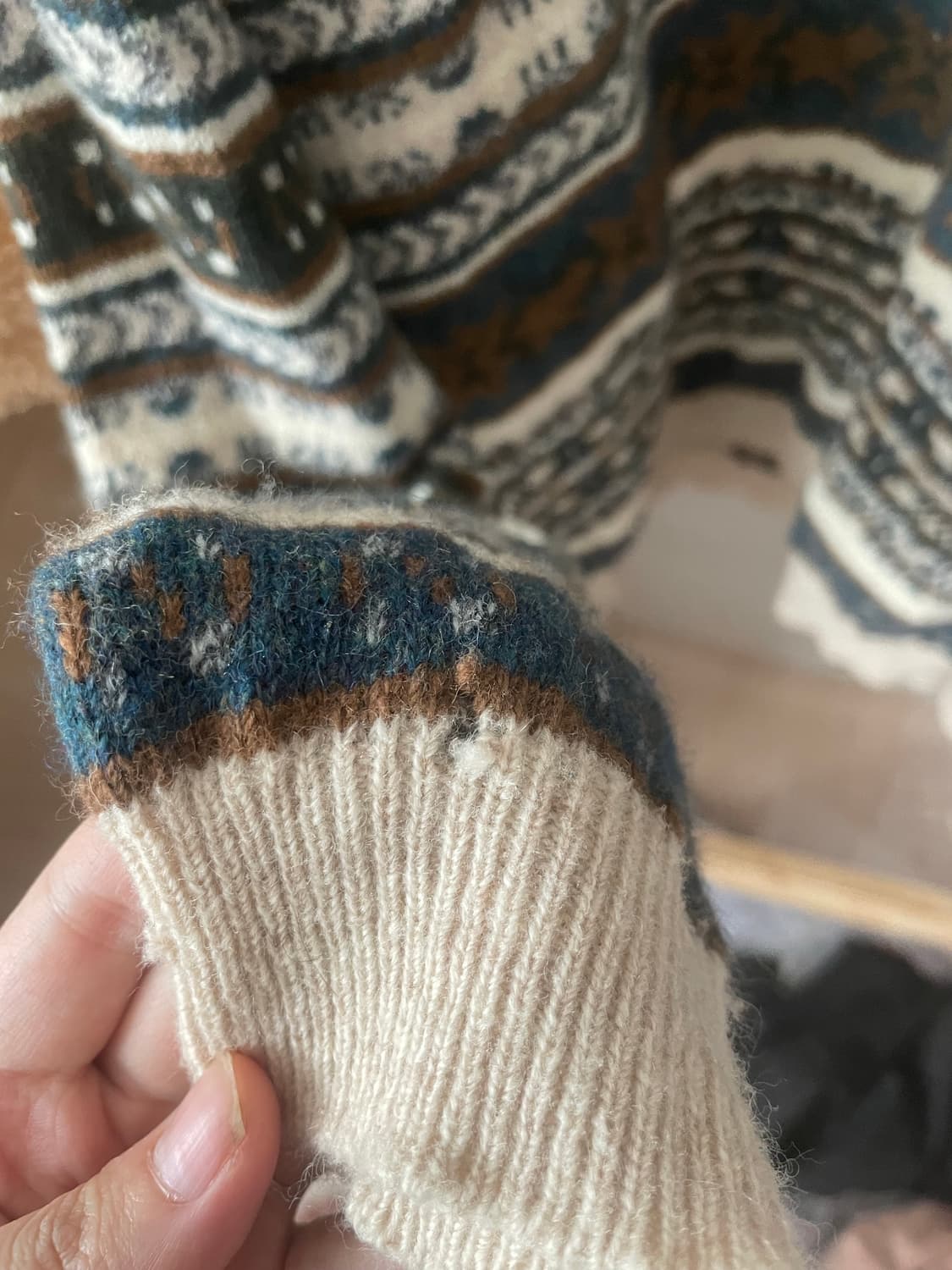 모리걸 빈티지 노르딕 양털조끼 니트 set 💚🐑 상품이미지6