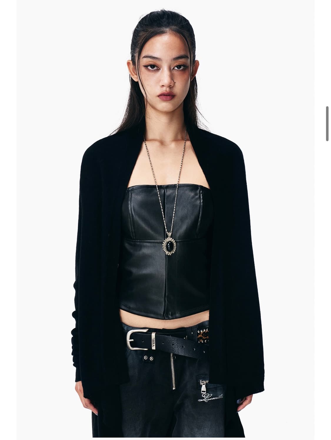 yeel 오픈 가디건 DRAPED BUTTON-DETAIL OPEN CA 상품이미지1