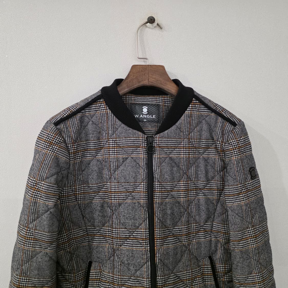 와이드앵글 여성 퀼팅 체크 자켓 55~55반 상품이미지3