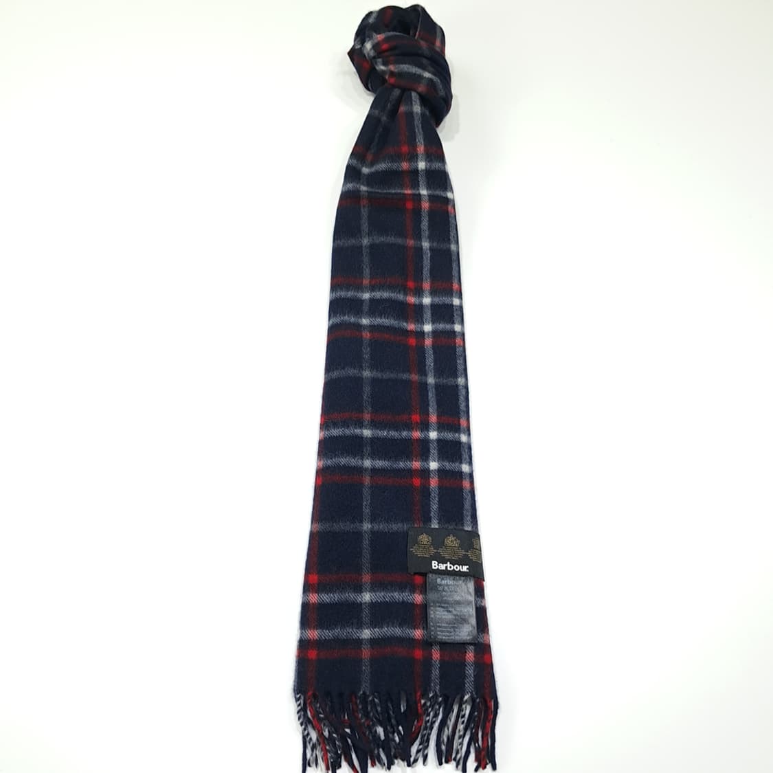 MX442 바버 메리노캐시미어 3로얄워런트 타탄 네이비 머플러 목도리 상품이미지5