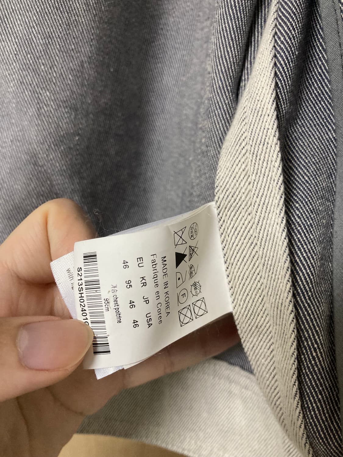 솔리드옴므 아이보리 데님 자켓 46(100추천) 상품이미지6