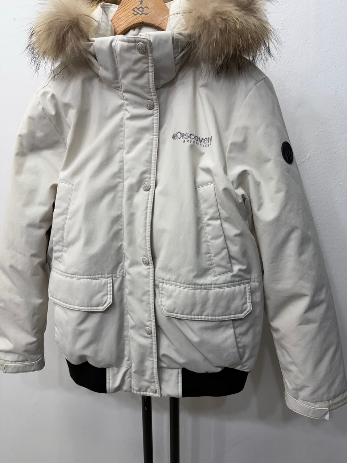 정품) 디스커버리 아이보리 여성 패딩 95 상품이미지3