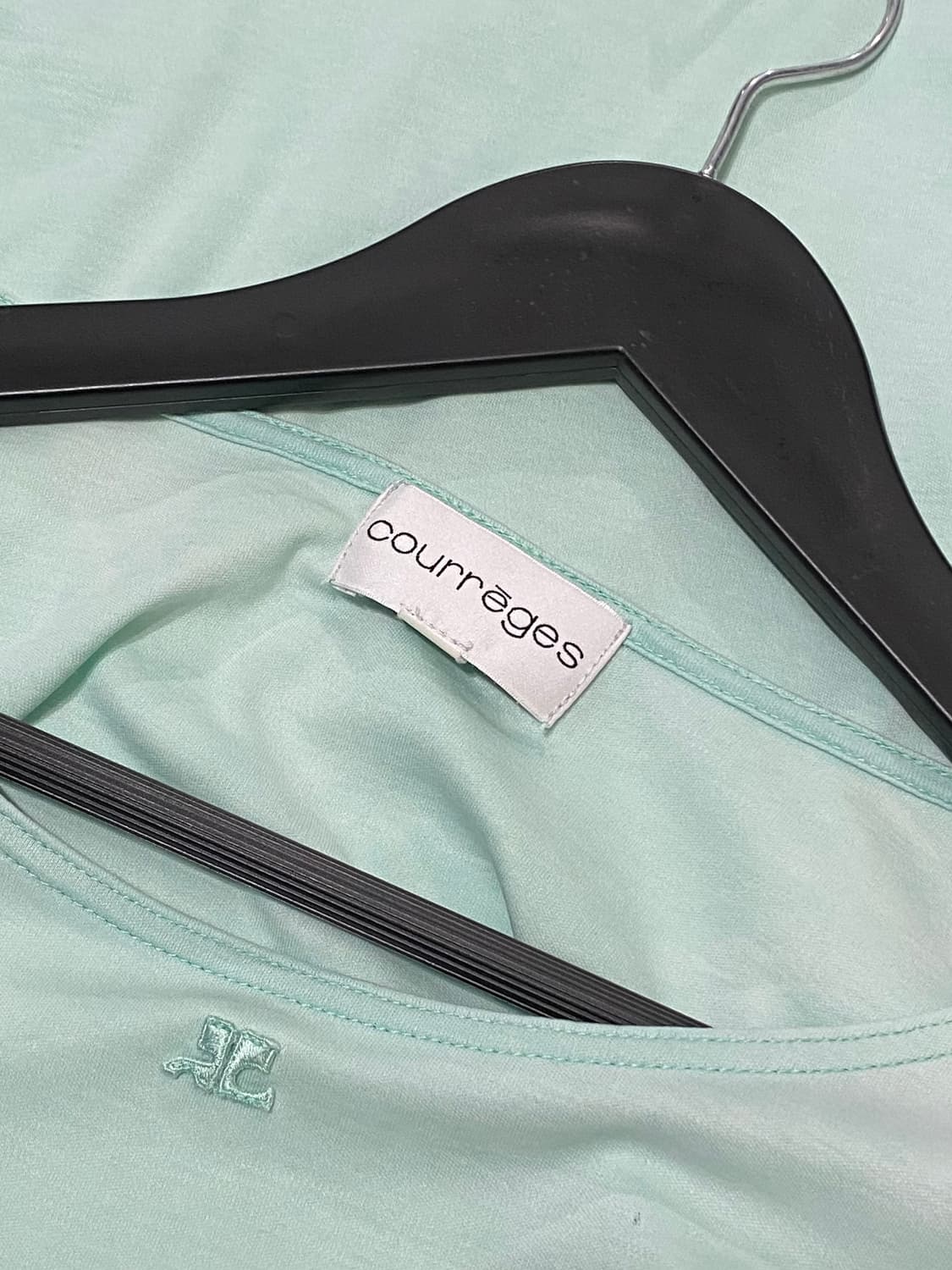 Courreges 로고 자수 민트 반팔티셔츠 상품이미지8