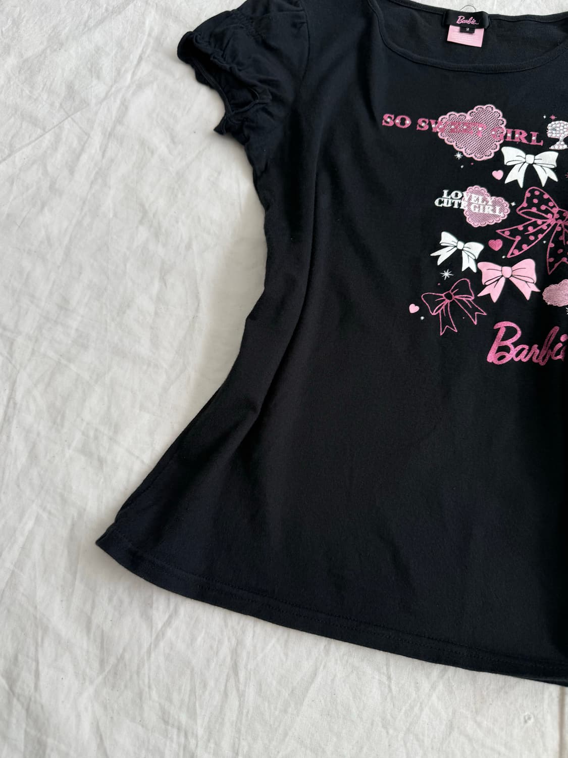 바비 갸루 로걀 딱붙 반팔탑 상품이미지4