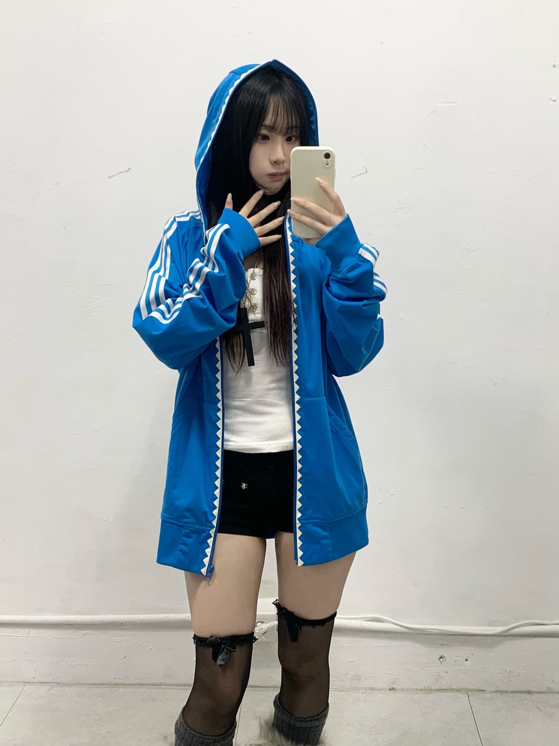 [ADIDAS] 아디다스 블루샤크 🦈 파이핑 풀업 져지 상품이미지3