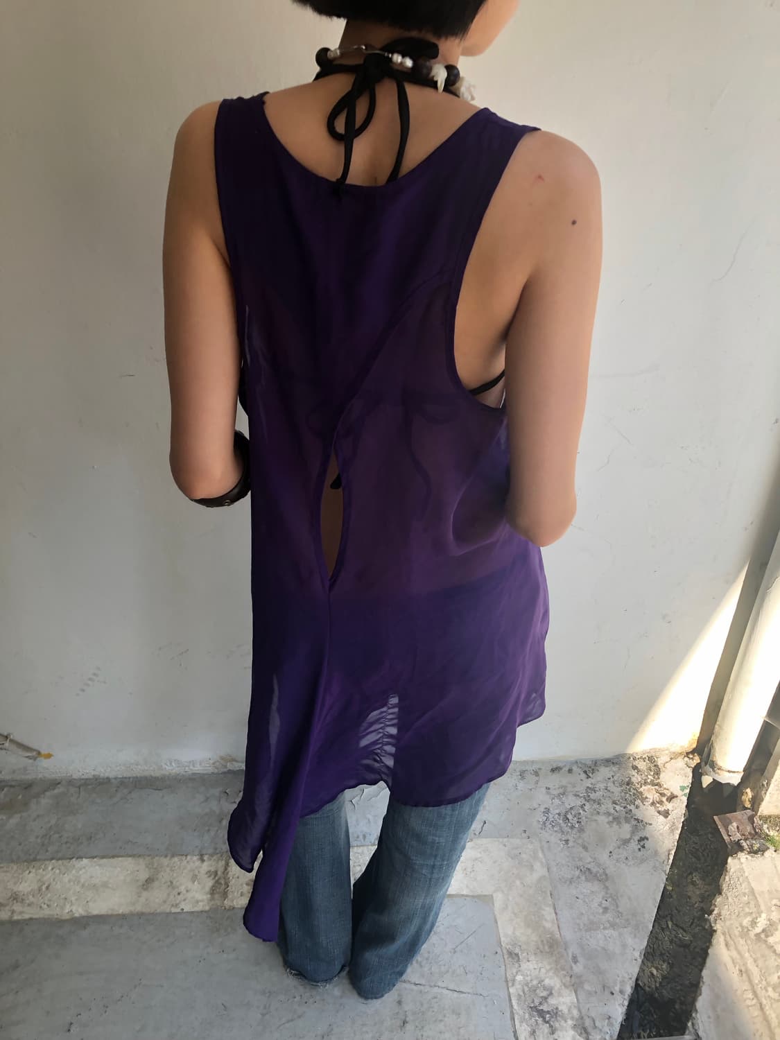 purple sheer layered dress 상품이미지1