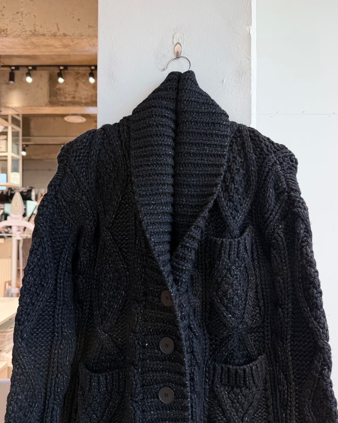 mm6 블랙 울 숄카라 가디건  상품이미지3