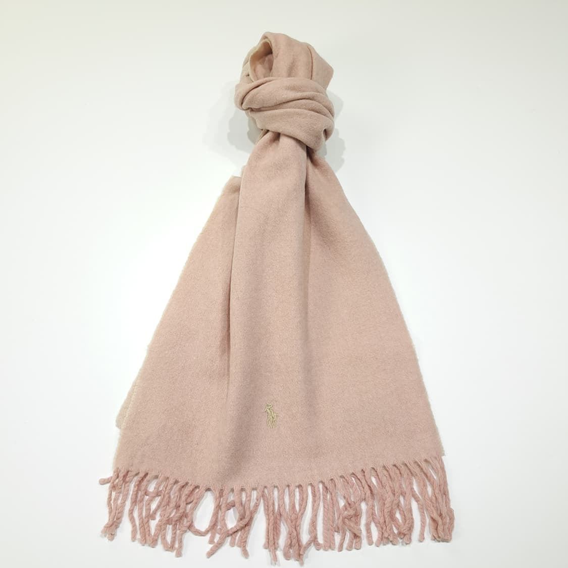 MX653 폴로 00s 이태리판 울 포니자수 라이트핑크 머플러 목도리 상품이미지1
