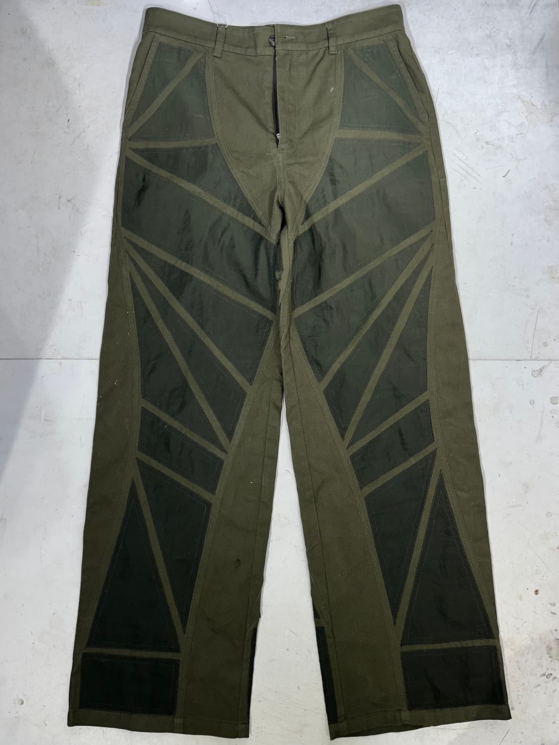 노매뉴얼 새상품 PATCHED PANTS 카키 패치 와이드 팬츠 L 상품이미지4