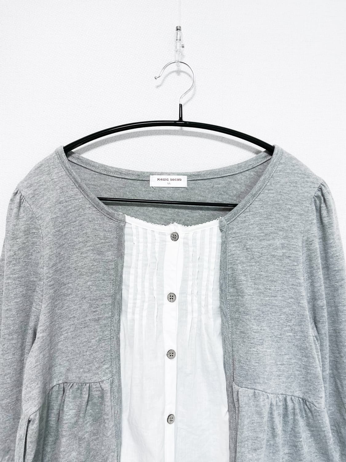 Layered Lace Point Cardigan - Gray 상품이미지5