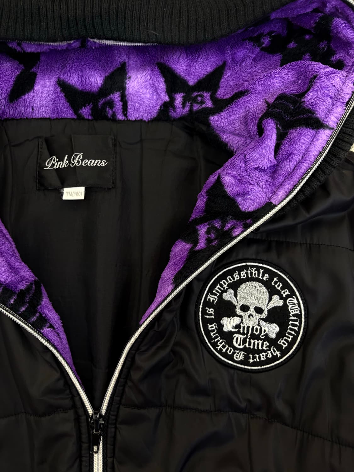 블랙퍼플 스타 스컬 패딩 상품이미지2