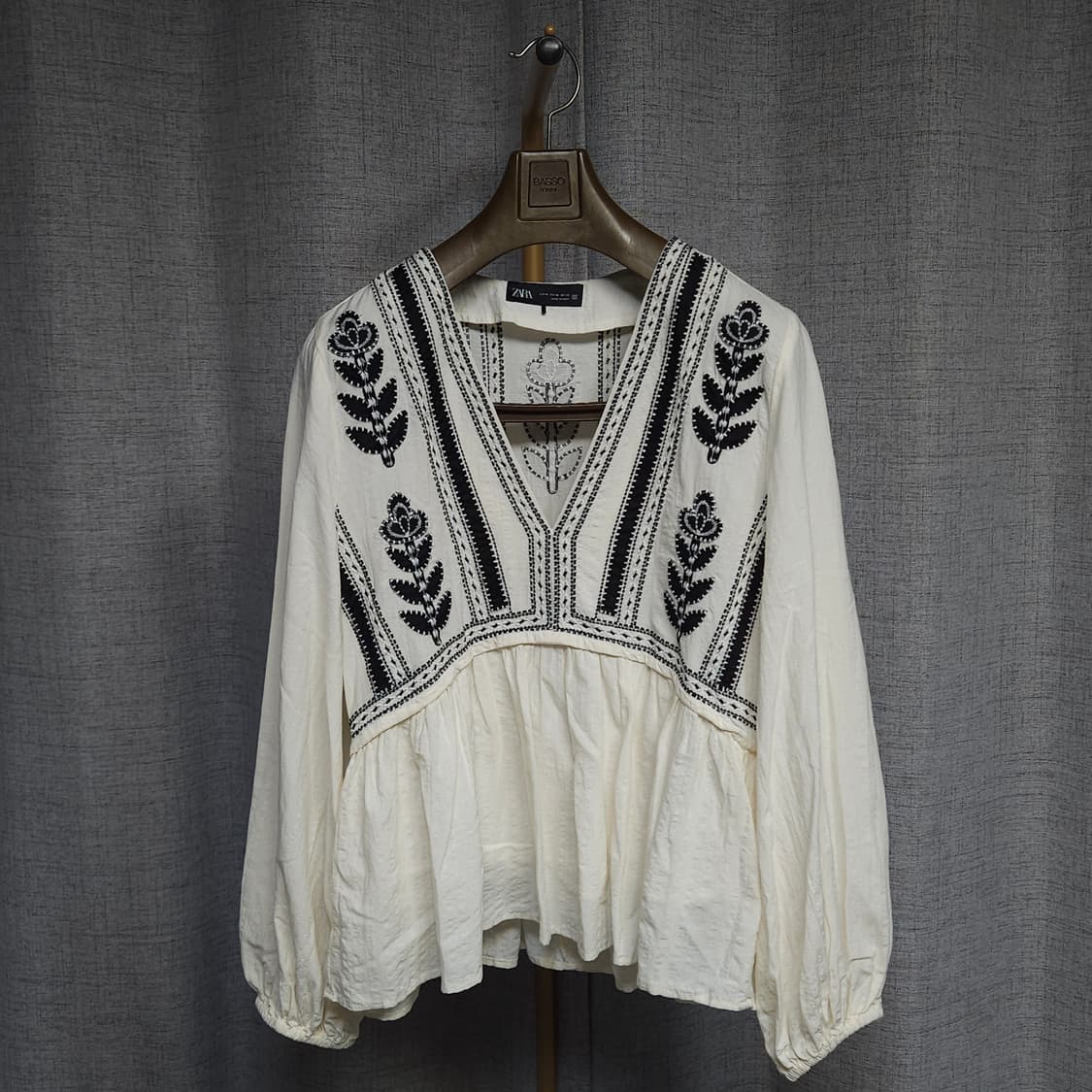 M ) 자라 여성 에스닉 자수 블라우스 상품이미지1