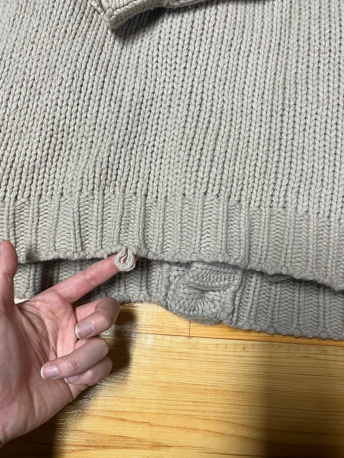 베이지 니트 가디건 상품이미지3