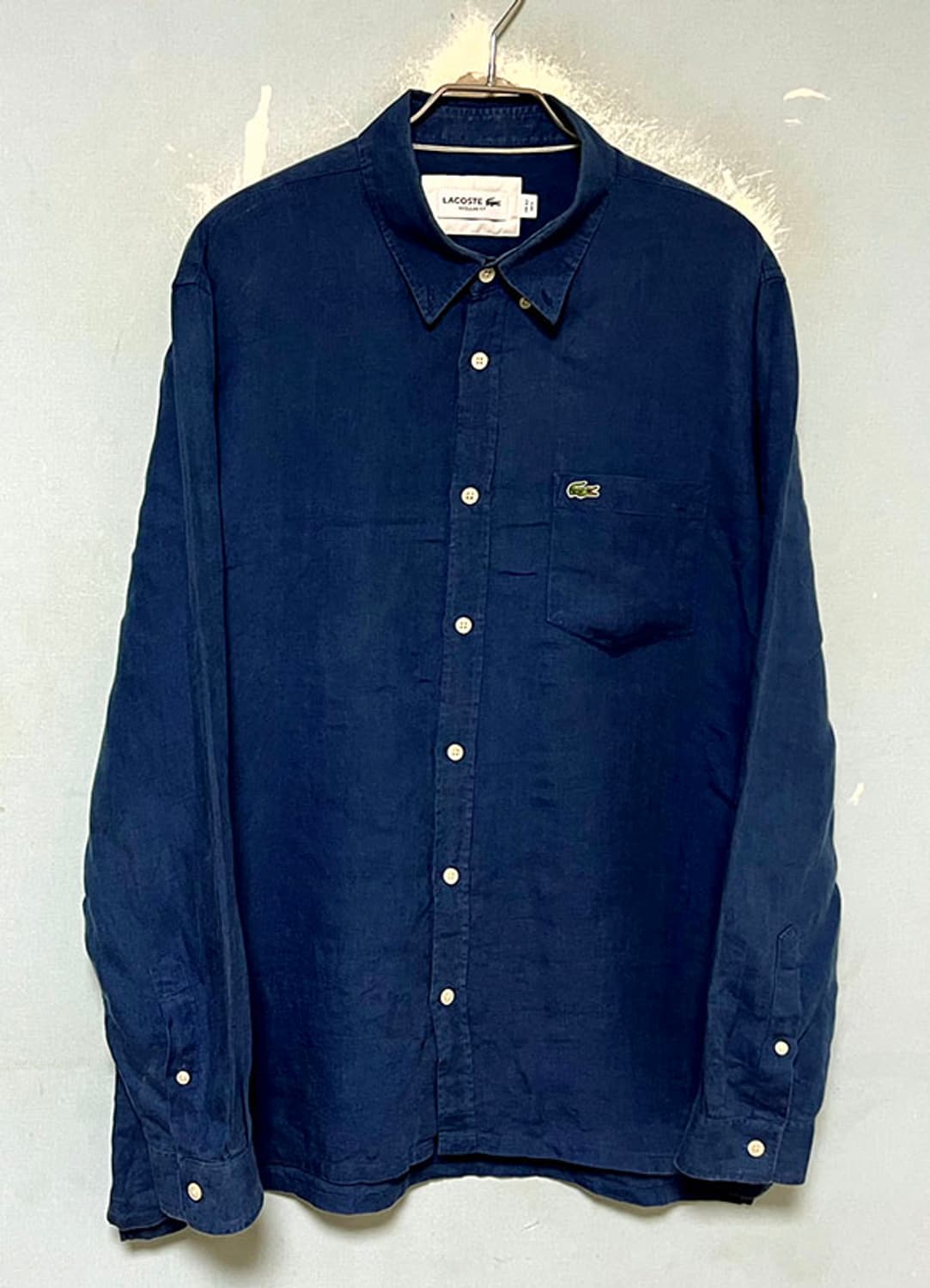 라코스테 남자 솔리드 린넨셔츠 마 캐주얼 긴팔 여름 시원한 XL 105 상품이미지1