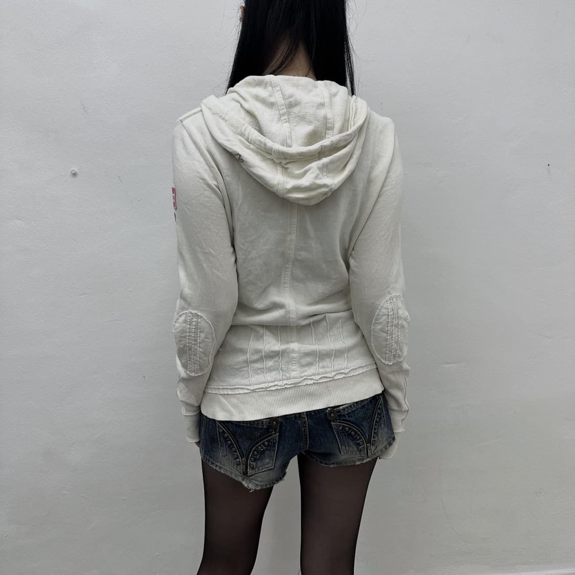 Y2K ivory detail hoodie 상품이미지3