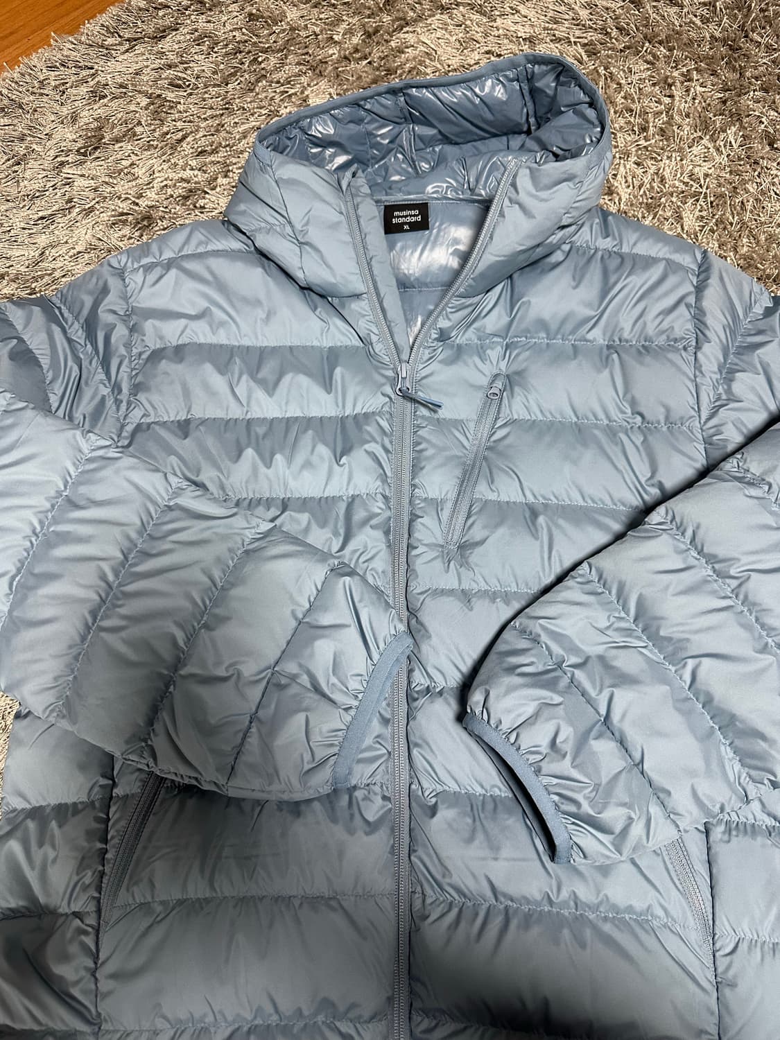 [XL] 무신사 시티레저 후디드 경량 패딩 문블루 상품이미지2