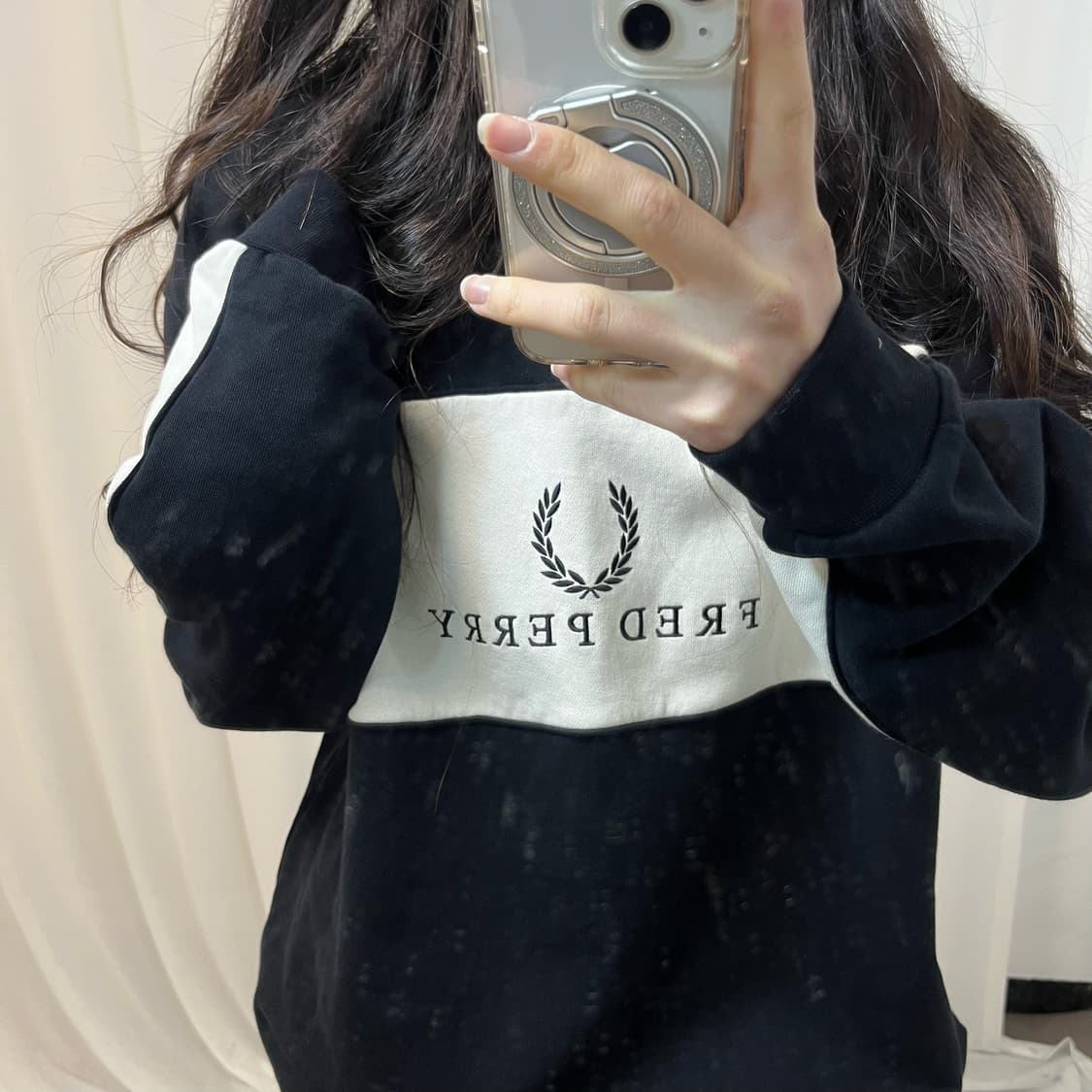 Fred Perry Black Contrast Sweatshirt 상품이미지3