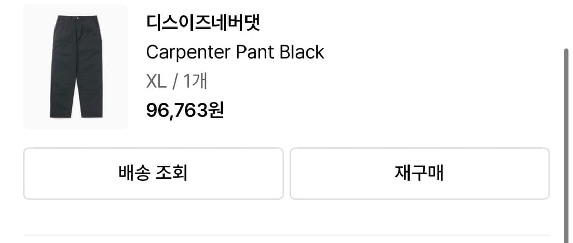 디스이즈네버댓 카펜더 팬츠 블랙 XL 상품이미지3