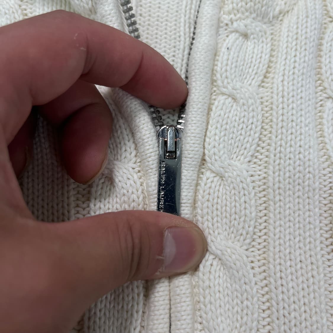 W 90 폴로 랄프로렌 스포츠 꽈배기 니트 집업 상품이미지4