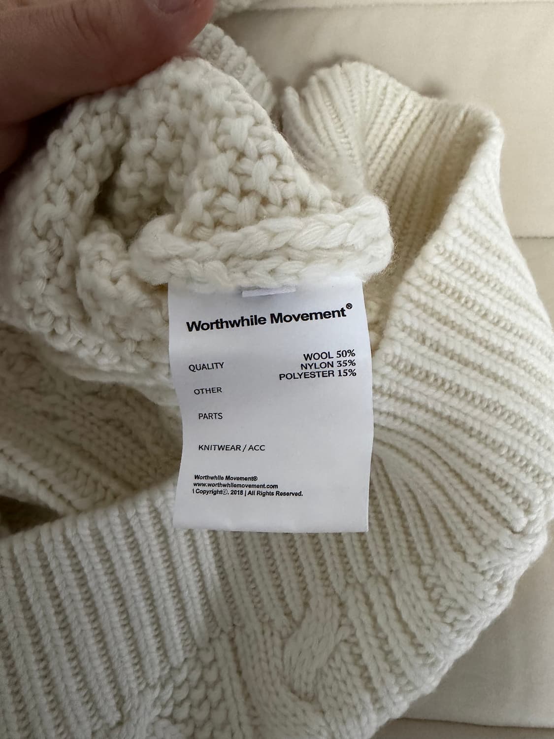 월스와일무브먼트 헤비 케이블 스웨터 (Ivory) 1사이즈 상품이미지3