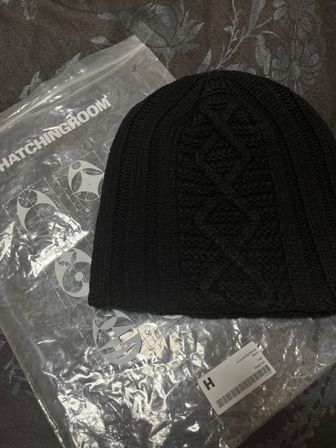 해칭룸 자카드 비니 블랙 상품이미지2