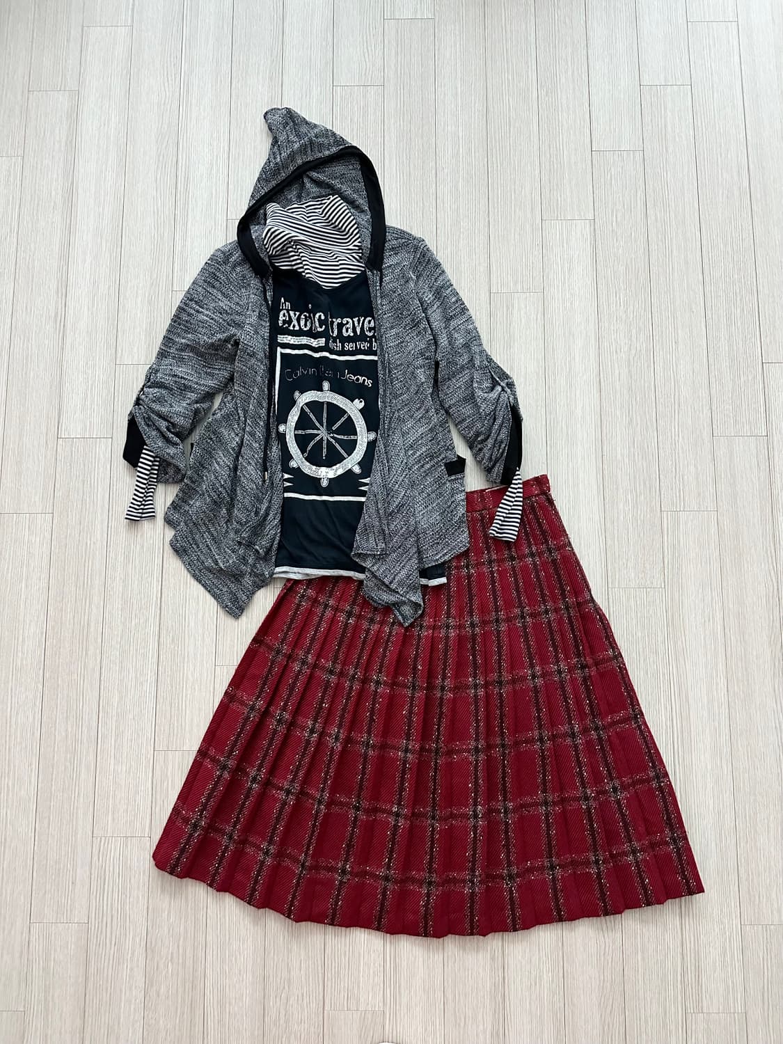 jpn 펑크 러힙 괴짜 레이어드 코디세트 상품이미지1