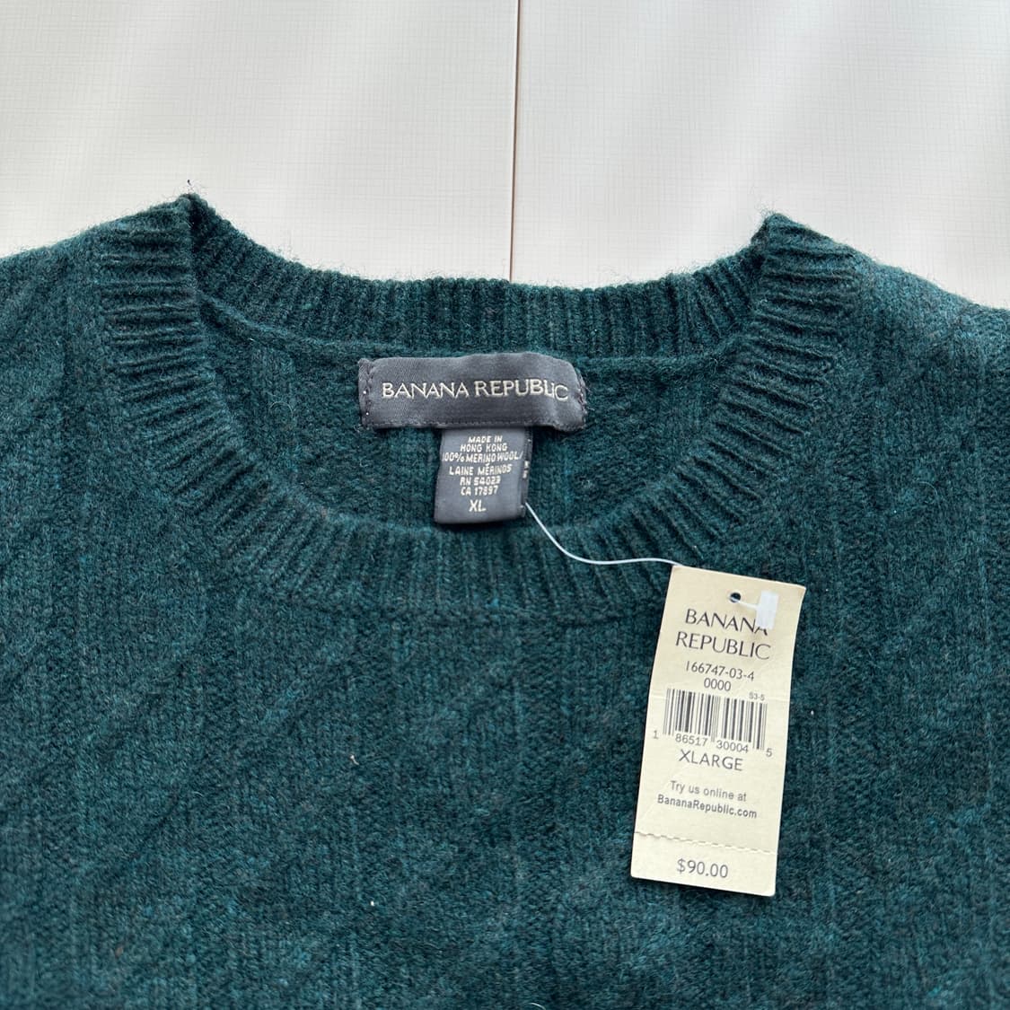 90s 새상품 바나나리퍼블릭 메리노울 니트 XL 상품이미지2