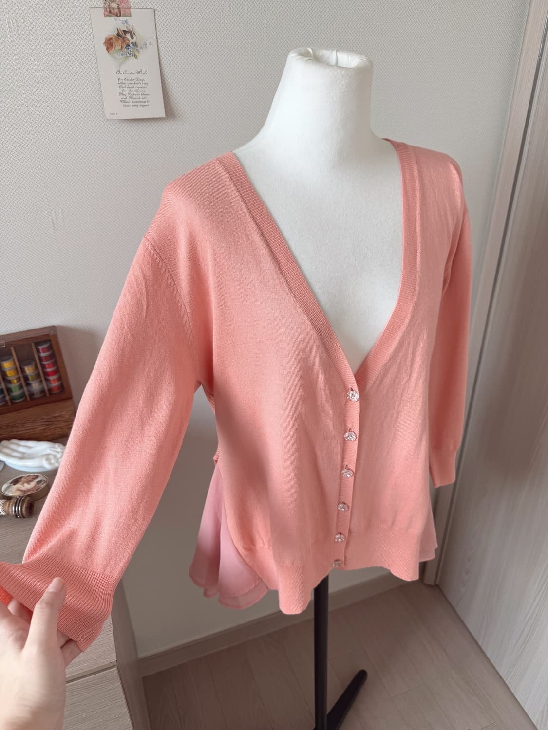 코랄 유리알단추 모리걸 가디건 상품이미지2
