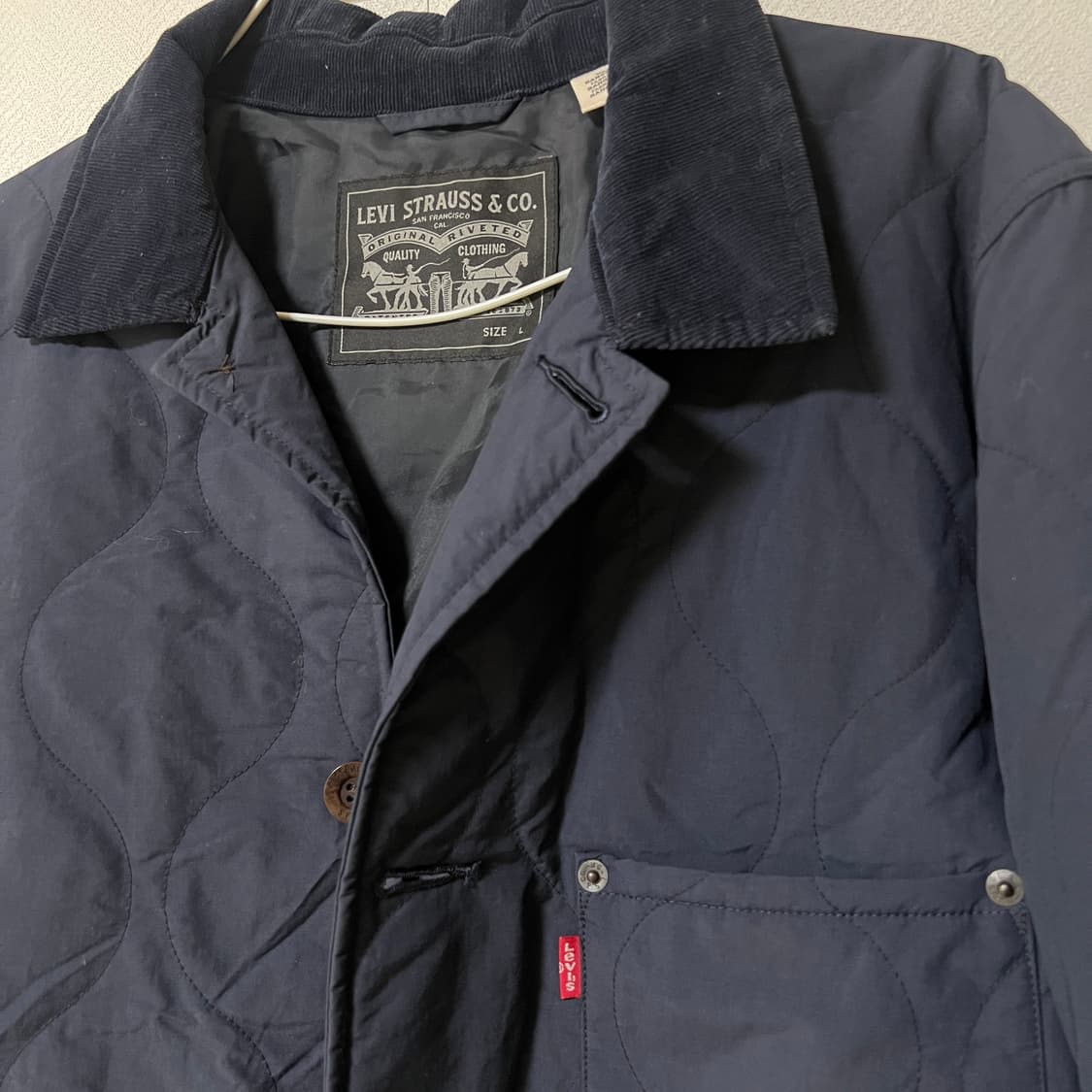 리바이스 퀼팅자켓 네이비 L 상품이미지2
