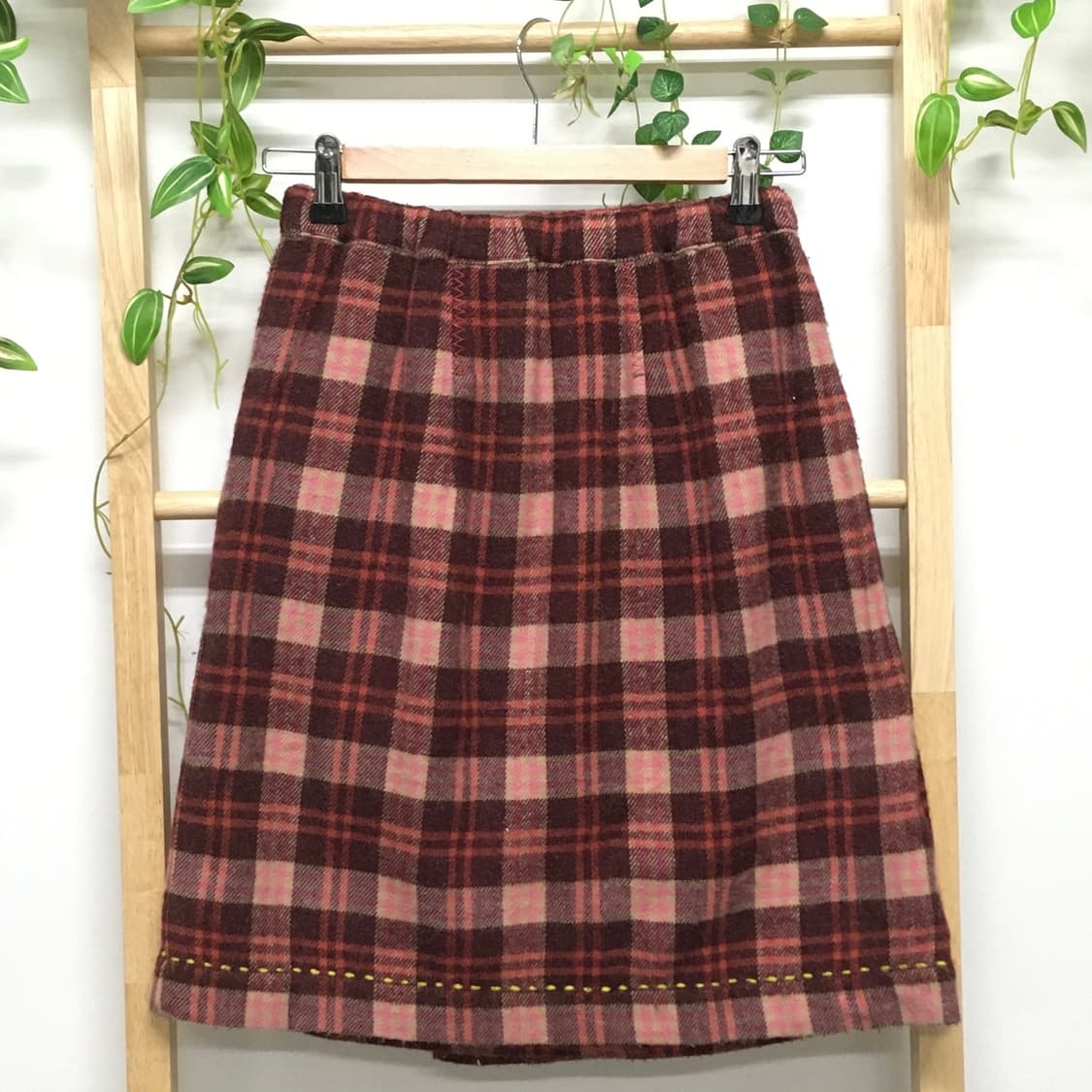 JPN/ 패치스커트 러블리스커트 스티치스커트 체크스커트 미디스커트 모리 상품이미지7