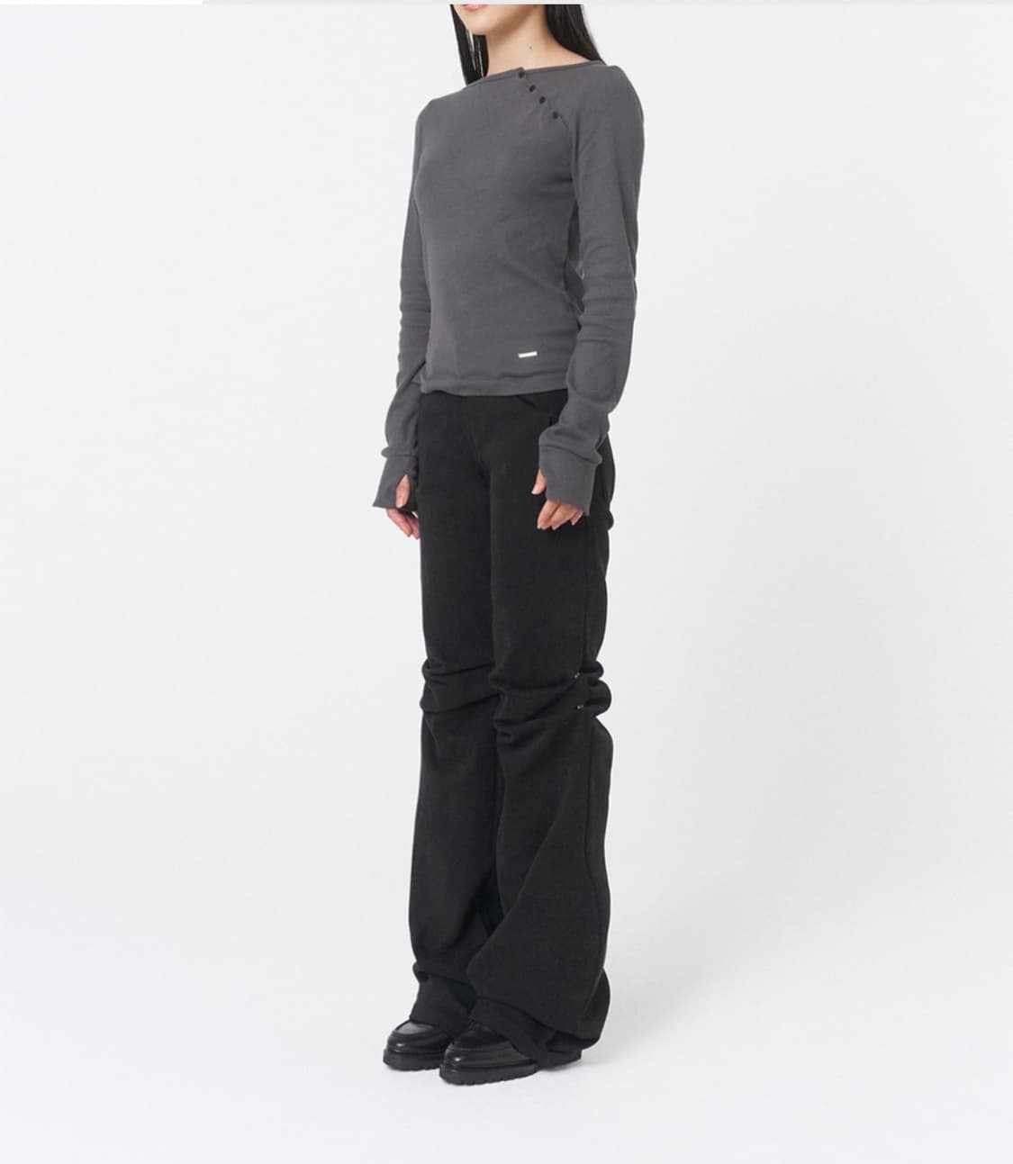 미세키서울 Shifted snap pants BLACK  상품이미지2