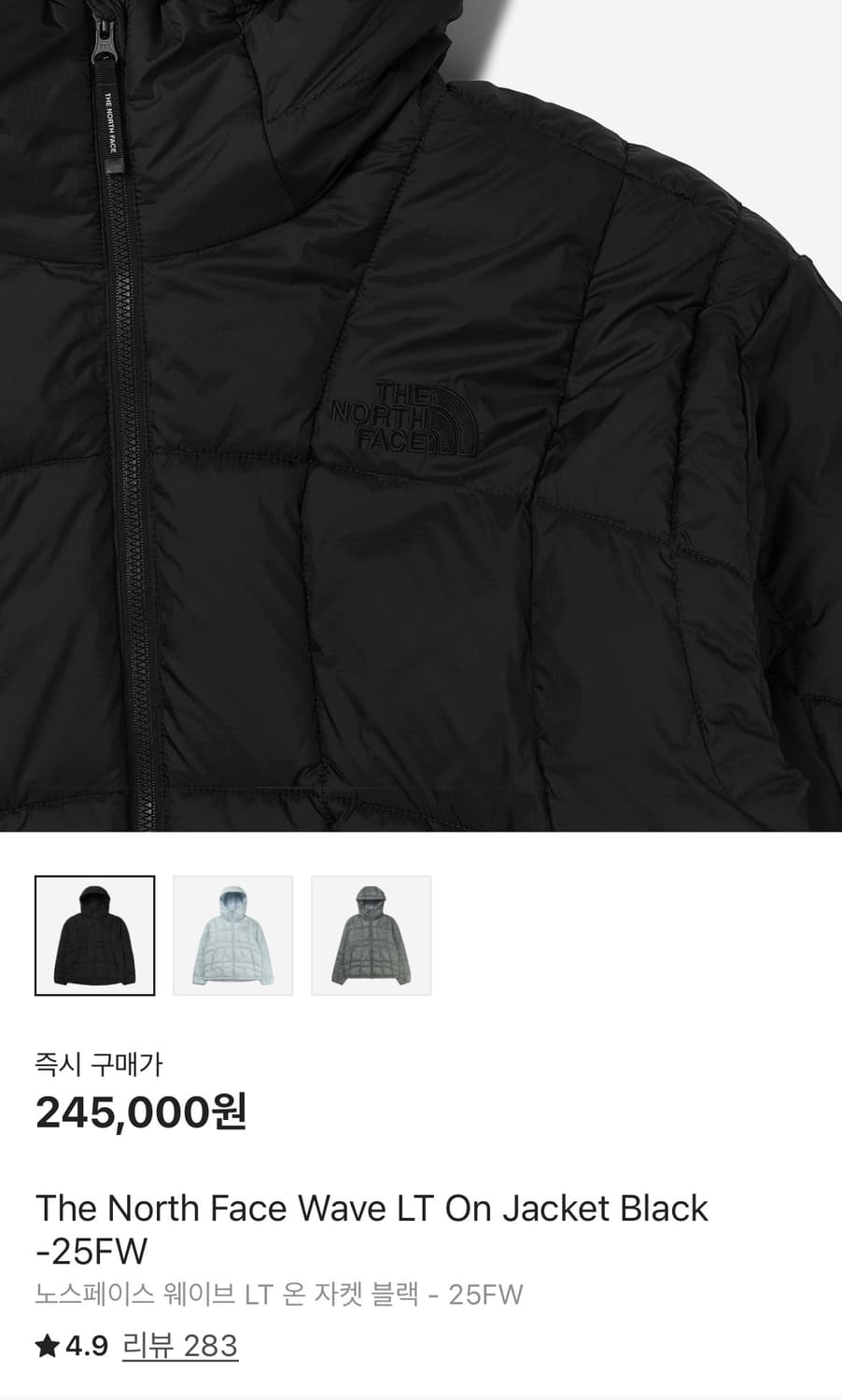 노스페이스 웨이브 LT 온 자켓 블랙 25FW  상품이미지2