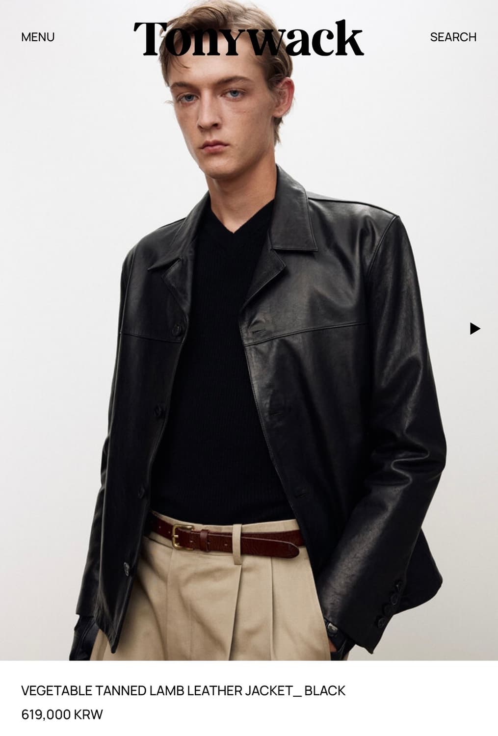 VEGETABLE TANNED LAMB LEATHER JACKET_ BL 상품이미지1