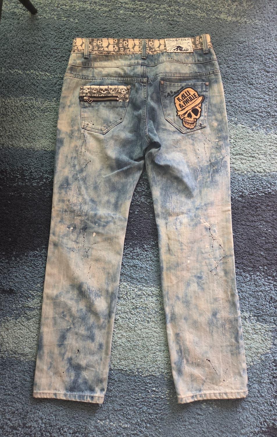 Rolli jeans 애시드워시 디스트로이드 데미지 데님 자수 빈티지  상품이미지2