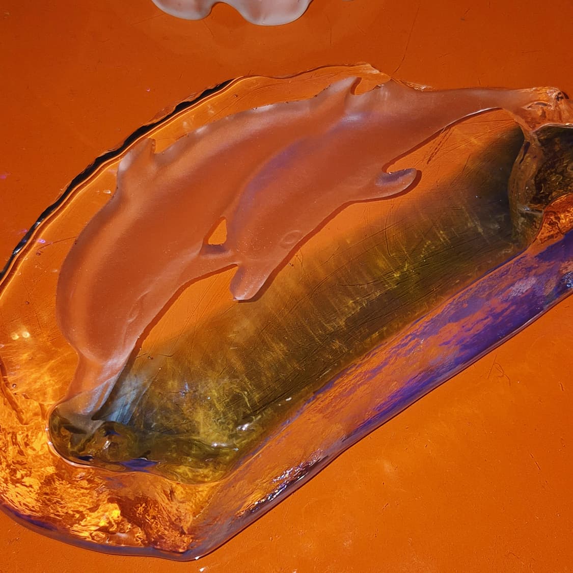 80s 스웨덴 크리스탈 카빙 돌고래 대형 오브제 상품이미지7