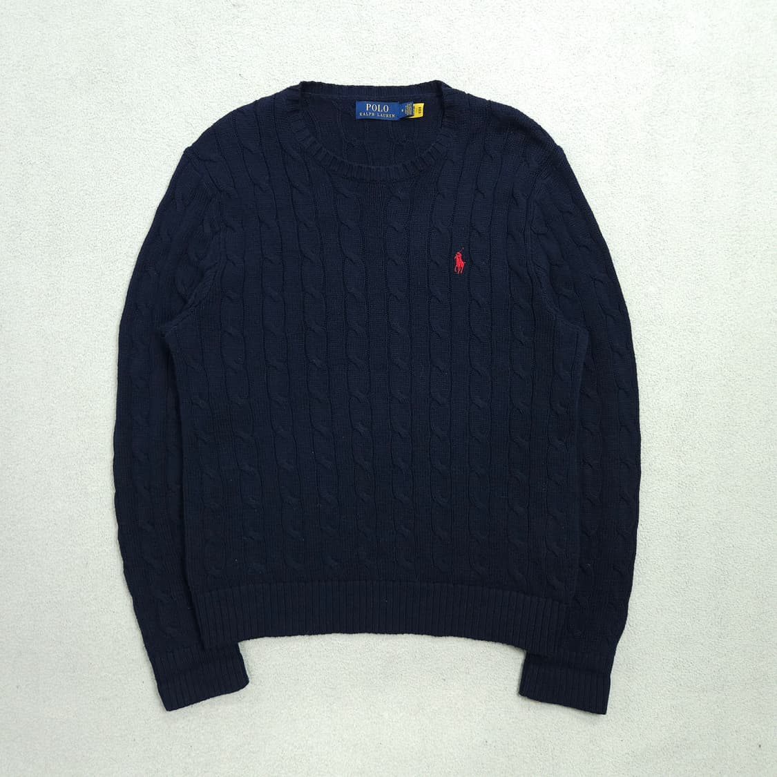 폴로 랄프 로렌 신형 QR 케이블 니트 M 네이비 상품이미지2