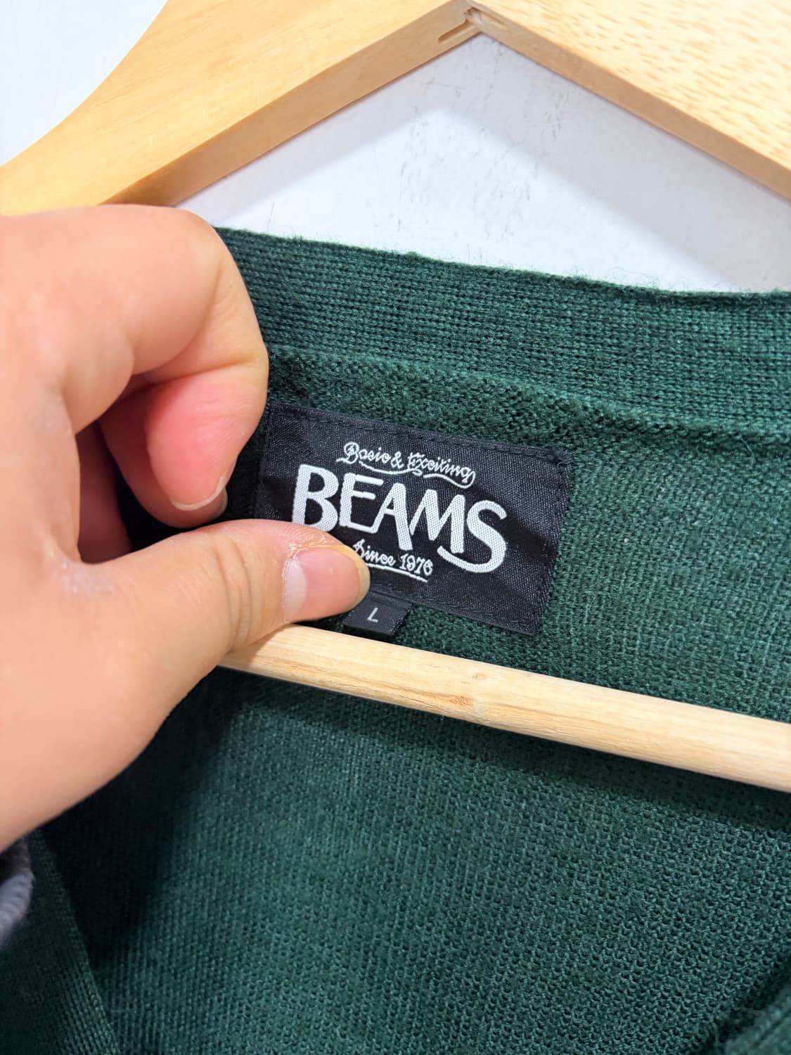 Beams 초록 니트 가디건 상품이미지6