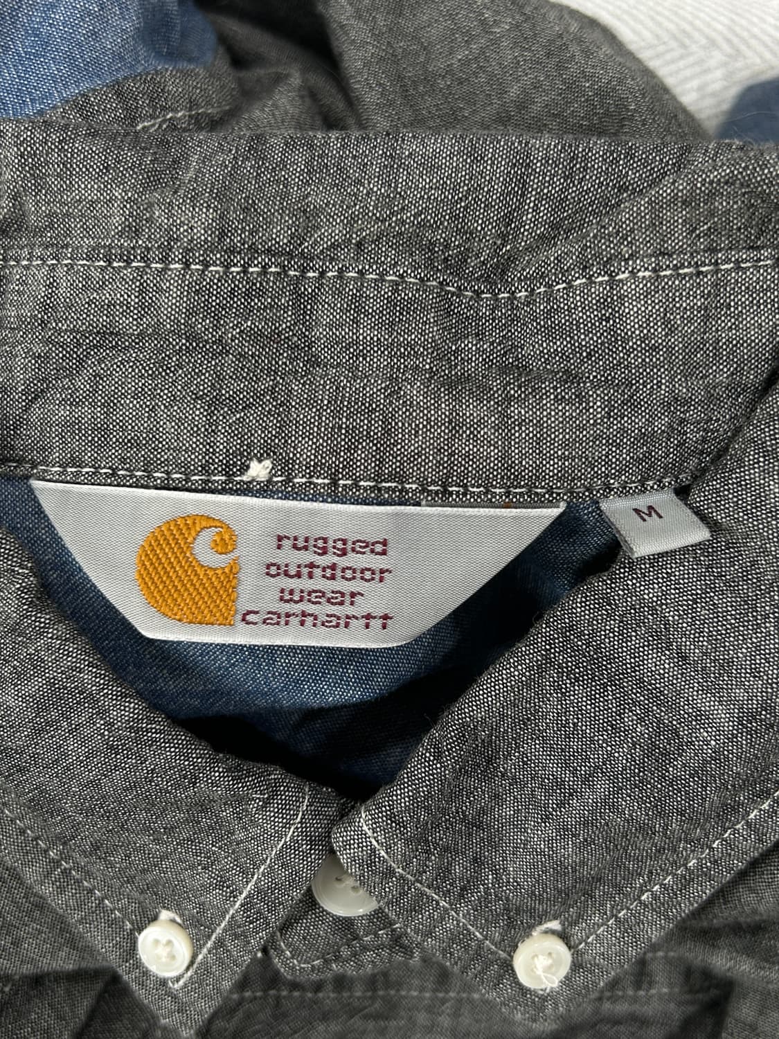 칼하트 블랙 데님 배색 셔츠 남성 M 상품이미지5