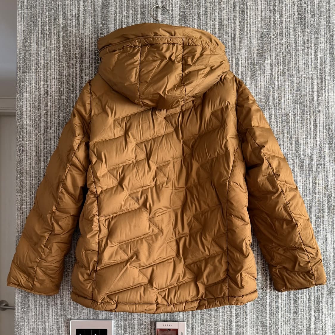 자바손 다운 경량 패딩 점퍼 카멜 브라운 후드 다운 자켓 L사이즈 여행 상품이미지8