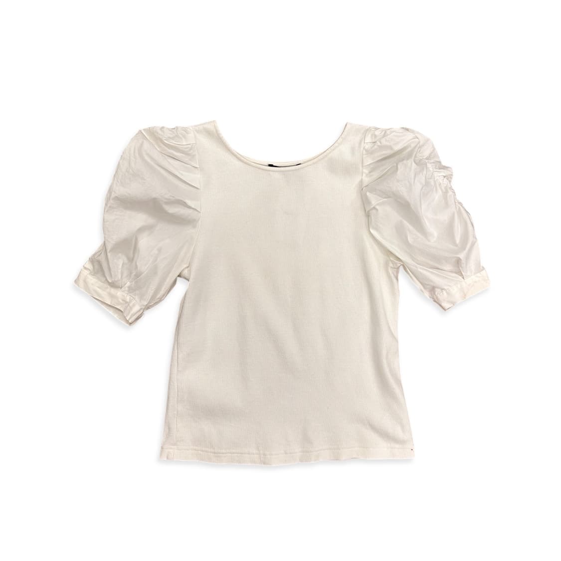 Puff Shirt Cap Knit Docking Top 상품이미지1